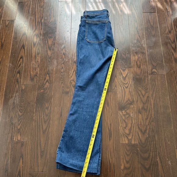 MNG Dark Wash Blue Denim Flared Jeans with Pockets - Size 8 - Picture 15 of 17
